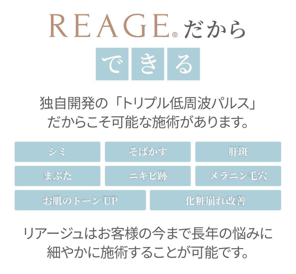 REAGEだからできること